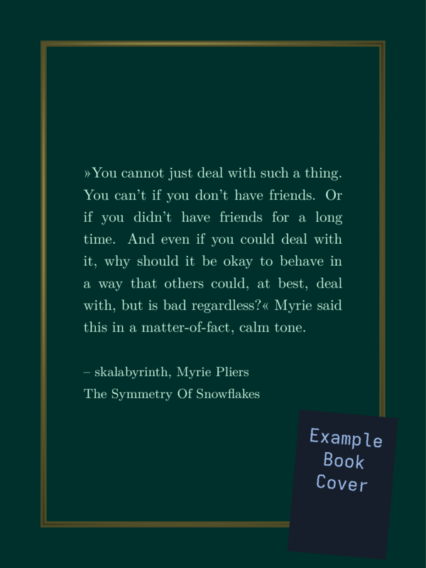 Same as before but there is just the cover instead of the book. It is rotated by 5° clockwise.