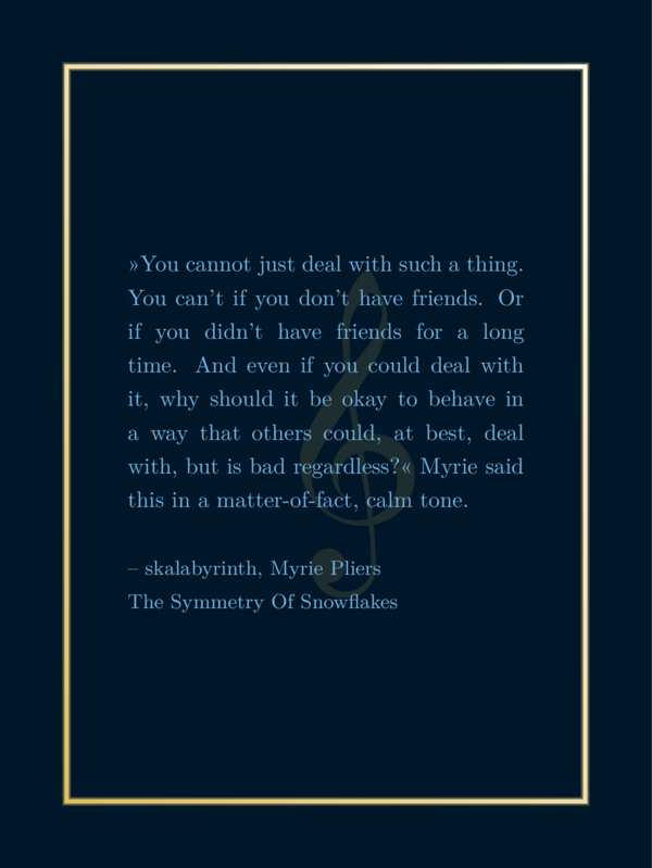 Same sharepic as above with just one symbol behind the text. The symbol is a violin key. It is slightly shifted to the right and there is no rotation.